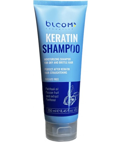 Увлажняющий бессульфатный шампунь Bloom Keratin Moisturizing Shampoo 250 мл