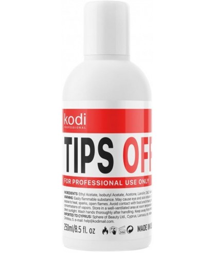 Жидкость для снятия гель-лака и акрила Kodi Professional Tips Off 250 мл