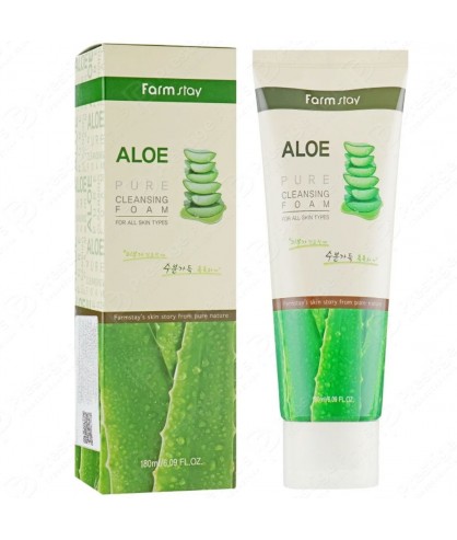 Пенка для умывания с экстрактом алоэ FarmStay Pure Cleansing Foam Aloe 180 мл