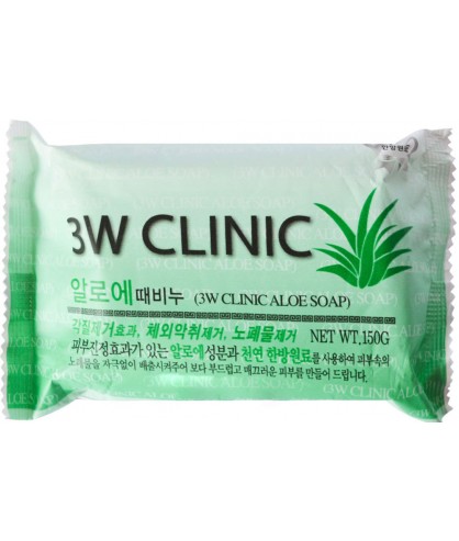 Очищающее мыло для лица и тела с экстрактом алоэ 3W Clinic Oriental Medicine Aloe Dirt Soap 150 г