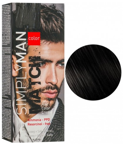 Крем-краска для мужчин Nouvelle Simply Man Color Cream №1 (черный) 40+40 мл