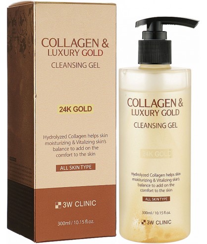 Гель очищающий с коллагеном и золотом 3W Clinic Collagen & Luxury Gold Cleansing Gel 300 мл