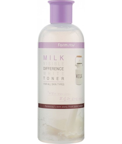 Осветляющий тонер с молочным экстрактом Farmstay Visible Difference White Toner Milk 350 мл