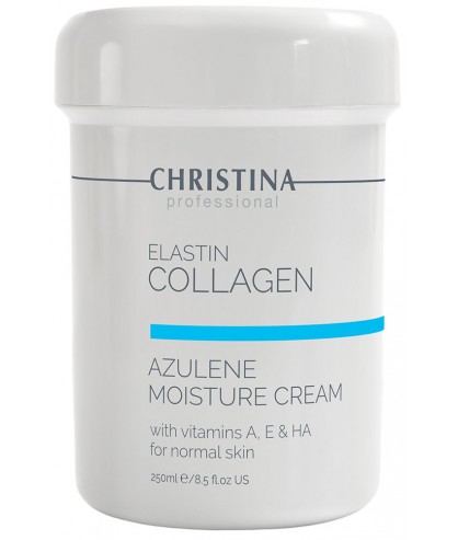Увлажняющий крем для нормальной кожи Christina Elastin Collagen Azulene Moisture Cream with Vitamins A E & HA 250 мл