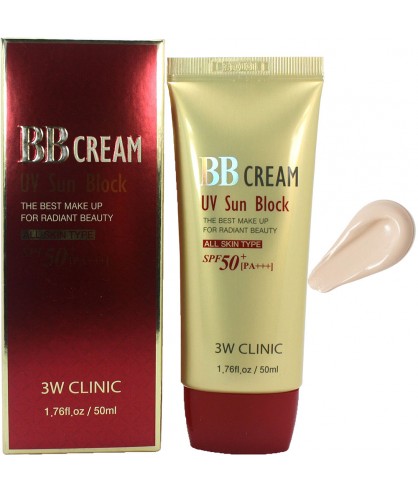 BB-крем для лица солнцезащитный 3W Clinic BB Cream UV Sun Block 50 мл
