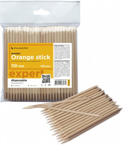 Апельсиновая палочка для маникюра деревянная Staleks PRO 100 шт 110 мм